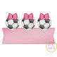 Soccer Ball Bow Trio Banner Sketch Embroidery Design | Machine Embroidery Designs by JuJu