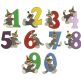 Birthday Sock Monkey Numbers Filled Machine Embroidery Designs by JuJu