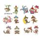 Sock Monkeys Applique Machine Embroidery Designs by JuJu 