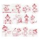 Sock Monkeys Redwork Set 1 Machine Embroidery Designs by JuJu
