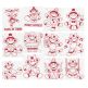 Sock Monkeys Too Redwork Machine Embroidery Designs by JuJu