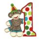 Birthday Sock Monkey Numbers Applique Machine Embroidery Designs by JuJu 