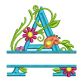Split Floral Monogram Machine Embroidery Designs by JuJu