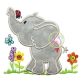 Spring Elephant Applique | Machine Embroidery Designs by JuJu