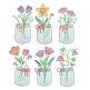 Spring Sketch Mason Jars 2 Machine Embroidery Designs by JuJu
