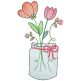 Spring Sketch Mason Jars 2 Machine Embroidery Designs by JuJu