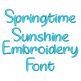 Springtime Sunshine Embroidery Font | Machine Embroidery Designs by JuJu