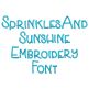 Sprinkles And Sunshine Embroidery Font | Machine Embroidery Designs by JuJu