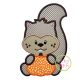 Squirrel with Pumpkin Boy Applique | Machine Embroidery Designs by JuJu