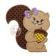 Squirrel Acorn Girl Applique | Machine Embroidery Designs by JuJu