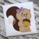 Squirrel Acorn Girl Applique | Machine Embroidery Designs by JuJu