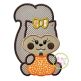 Squirrel with Pumpkin Girl Applique | Machine Embroidery Designs by JuJu
