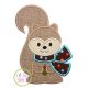 Squirrel with Scarf Boy Applique | Machine Embroidery Designs by JuJu