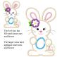 Standing Bunny with Egg Girl Applique | Machine Embroidery Designs by JuJu