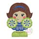 Standing Cheerleader Applique | Machine Embroidery Designs by JuJu