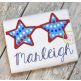 Star Sunglasses Applique | Machine Embroidery Designs by JuJu