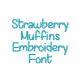Strawberry Muffins Embroidery Font | Machine Embroidery Designs by JuJu