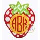 Strawberry Monogram Applique | Machine Embroidery Designs by JuJu