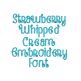 Strawberry Whipped Cream Embroidery Font | Machine Embroidery Designs by JuJu