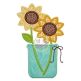 Sunflower Jar Applique | Machine Embroidery Designs by JuJu