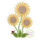 Sunflower Trio Applique | Machine Embroidery Designs by JuJu