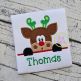 Surprised Reindeer Boy Peeker Applique | Machine Embroidery Designs by JuJu
