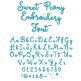 Sweet Peony Embroidery Font Machine Embroidery Designs by JuJu