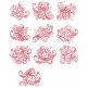 Swirly Christmas Redwork Machine Embroidery Designs by JuJu