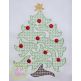 Swirly Christmas Tree Motif Embroidery | Machine Embroidery Designs by JuJu