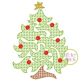 Swirly Christmas Tree Motif Embroidery | Machine Embroidery Designs by JuJu