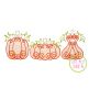 Swirly Pumpkin Trio Sketch | Machine Embroidery Designs by JuJu