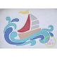 Swirly Sailboat Sketch Embroidery | Machine Embroidery Designs by JuJu