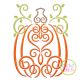 Swirly Tall Pumpkin Embroidery | Machine Embroidery Designs by JuJu