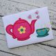 Tea Pot and Cup Applique | Machine Embroidery Designs by JuJu