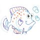 Silly Sea Creatures Vintage Stitch Machine Embroidery Designs by JuJu