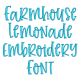 Farmhouse Lemonade Embroidery Font | Machine Embroidery Designs by JuJu