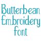 Butterbean Embroidery Font | Machine Embroidery Designs by JuJu