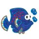 Silly Sea Creatures Applique Machine Embroidery Designs by JuJu