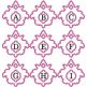 Modern Monogrammed Damask Applique