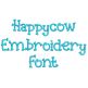 Happy Cow Embroidery Font | Machine Embroidery Designs by JuJu