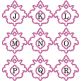 Modern Monogrammed Damask Applique