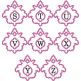 Modern Monogrammed Damask Applique