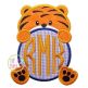 Tiger Mascot Monogram Peeker Applique | Machine Embroidery Designs by JuJu