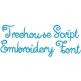 Treehouse Script Embroidery Font | Machine Embroidery Designs by JuJu