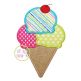Triple Ice Cream Cone Applique | Machine Embroidery Designs by JuJu