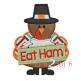 Turkey Eat Ham Applique | Machine Embroidery Designs by JuJu