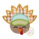 Turkey Face Cap Applique | Machine Embroidery Designs by JuJu