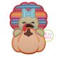 Turkey Girl Pumpkin Peeker Applique | Machine Embroidery Designs by JuJu