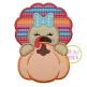 Turkey Girl Pumpkin Peeker Applique | Machine Embroidery Designs by JuJu