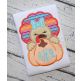 Turkey Girl Pumpkin Peeker Applique | Machine Embroidery Designs by JuJu